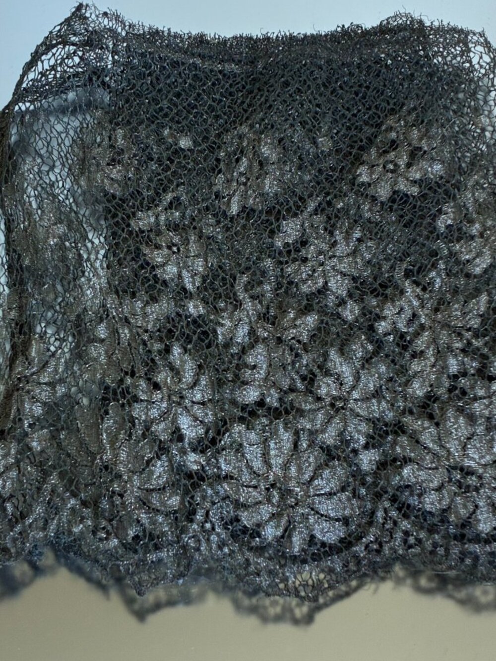 SALE RARE 1800 Sterling Silver "metallic" lace
